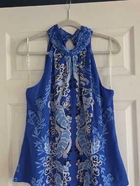 Lilly Pulitzer Blue Floral Halter